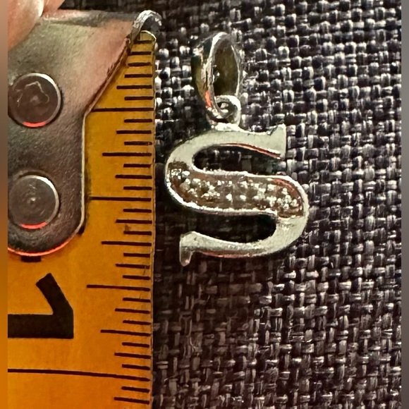 Silver Charm Letter “S” with CZ gems in the center. - Picture 4 of 5